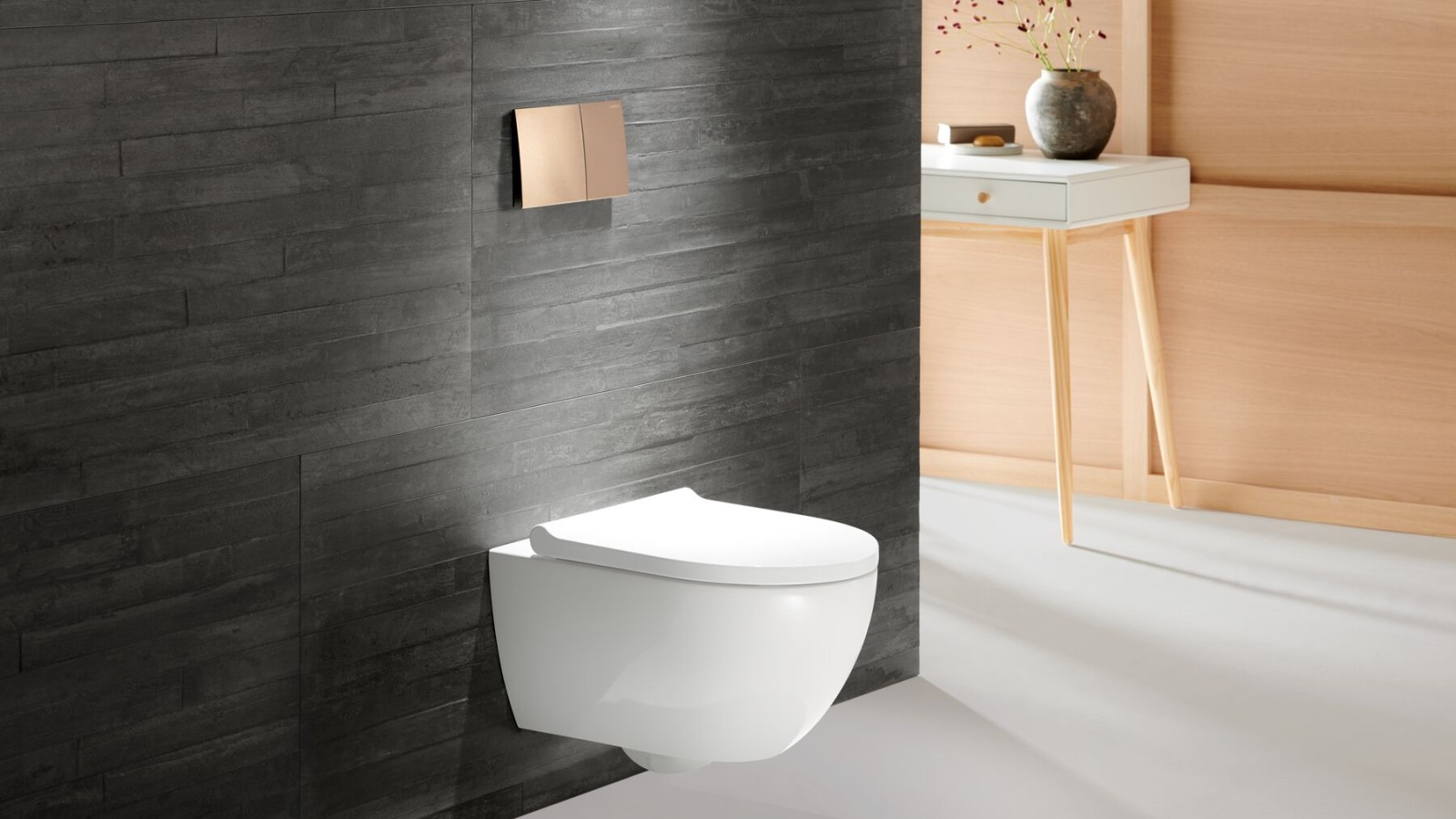 Geberit Sigma70 flush plate in rose gold Geberit Sigma70 flush plate in rose gold