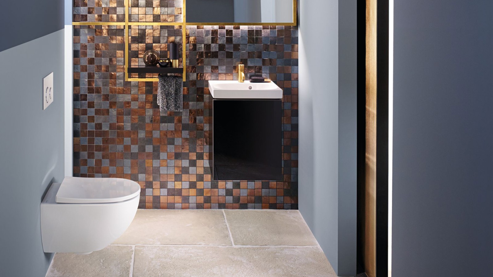 Wall-hung toilet for harmonious bathroom design Wall-hung toilet for harmonious bathroom design