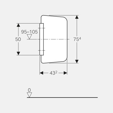 Dimensions of Geberit urinal divisions