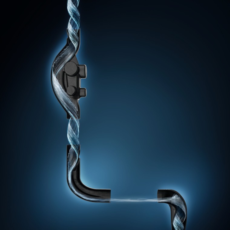 Hydraulically optimised water flow with Geberit SuperTube fittings. Hydraulically optimised water flow with Geberit SuperTube fittings.