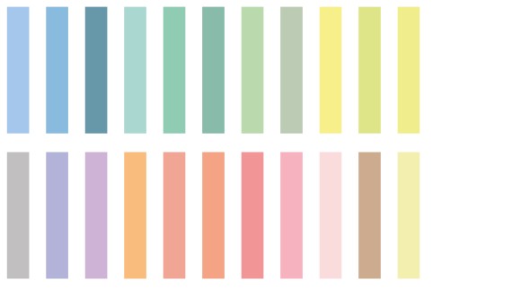 Pastel shades at a glance