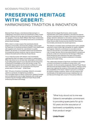 Geberit Case Study - Mosman Frazer House Geberit Case Study - Mosman Frazer House