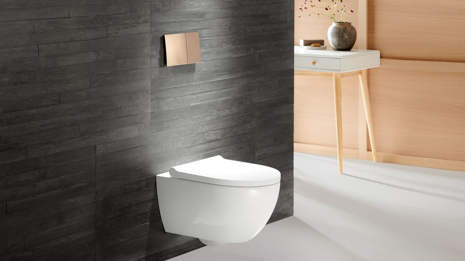 Geberit Sigma70 flush plate in rose gold Geberit Sigma70 flush plate in rose gold